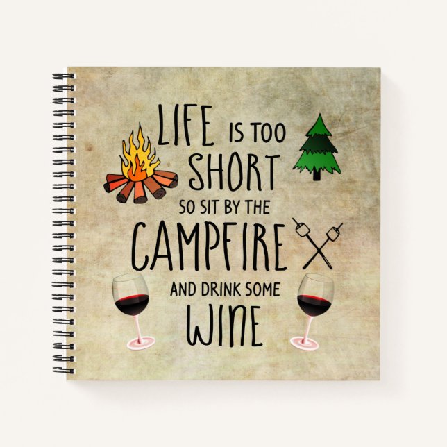 Campfire and Wine Camping Journal (Devant)