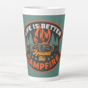 Campfire Badge Word Art  Latte Mug
