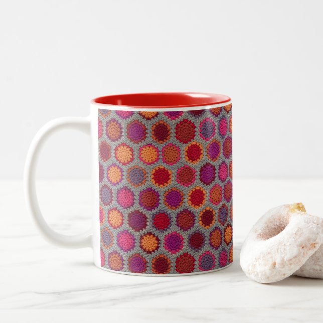 Campfire Blanket 11 oz Two-Tone Mug (With Donut)