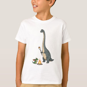 Campfire Brontosaurus and Little Dragon Kids T-Shirt