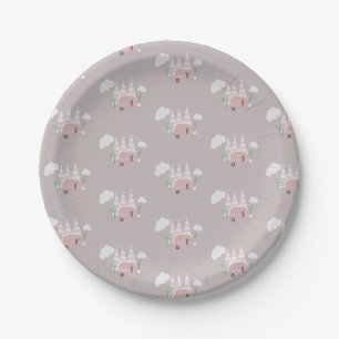 Campfire Camping Outdoor Birthday Boho Paper Plat Paper Plate