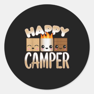 Campfire Camping Outdoor Friends Smores Happy Camp Classic Round Sticker