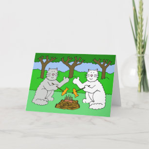 Campfire Cats Missing You While You are at Camp Card