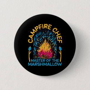 Campfire Chef Master Of The Marshmallow Hiking 2 Inch Round Button