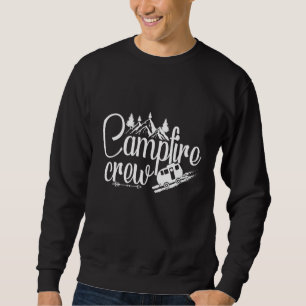 Campfire Crew Design With Mountains And Pine Trees Sweatshirt