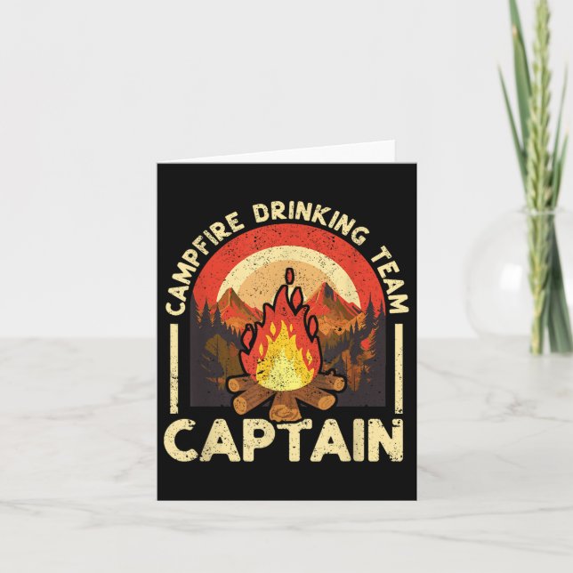 Campfire Drinking Team Captain Funny Camping Outdo Card (Front)
