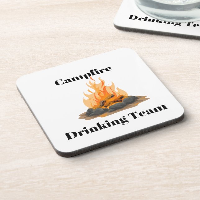 Campfire Drinking Team with a campfire on a  Coaster (Left Side)