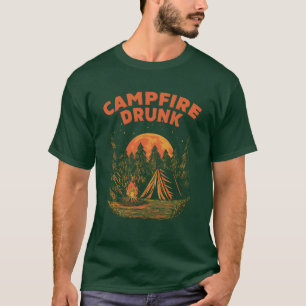 Campfire Drunk Camping Beer Lover Camper Drinker D T-Shirt
