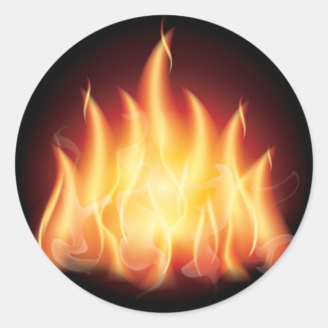 Campfire Flame Fire Classic Round Sticker (Front)