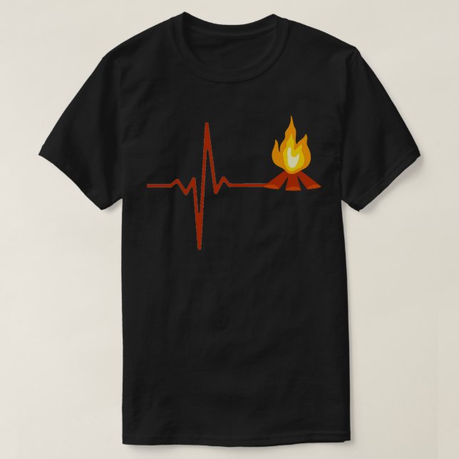 Campfire Heartbeat Camping 1 T-Shirt (Design Front)