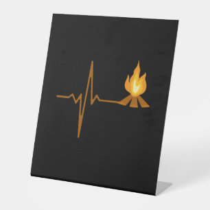 Campfire Heartbeat Camping Pedestal Sign