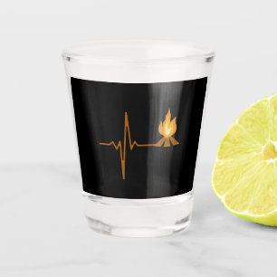 Campfire Heartbeat Camping Shot Glass