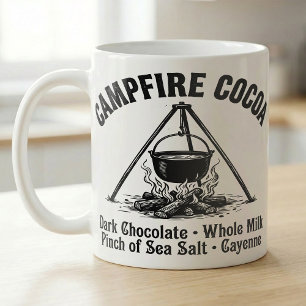 Campfire hot cocoa recipe vintage art coffee mug
