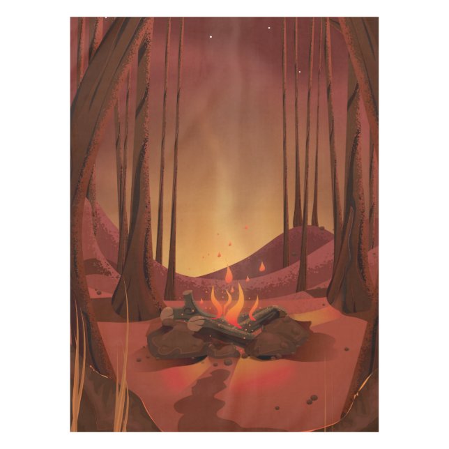 Campfire in the forest. tablecloth (Front)