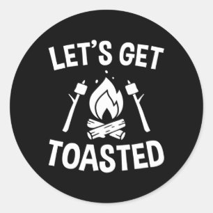 Campfire Let'S Get Toasted Marshmallows Classic Round Sticker
