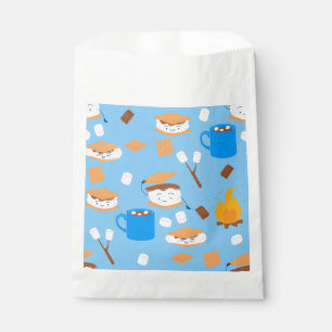 campfire marshmallow chocolate smores blue favour bag