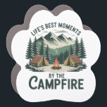 Campfire Moments Fridge  Car Magnet<br><div class="desc">Bring the outdoors indoors with the Campfire Moments Fridge Magnet, a campfire scene magnet and mountain camping fridge decor piece. This rustic adventure magnet features a cozy campfire scene printed on durable vinyl, making it the perfect camper cabin fridge accessory or forest camping gear magnet. Its retro nature vinyl decal...</div>