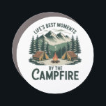 Campfire Moments Fridge  Car Magnet<br><div class="desc">Bring the outdoors indoors with the Campfire Moments Fridge Magnet, a campfire scene magnet and mountain camping fridge decor piece. This rustic adventure magnet features a cozy campfire scene printed on durable vinyl, making it the perfect camper cabin fridge accessory or forest camping gear magnet. Its retro nature vinyl decal...</div>