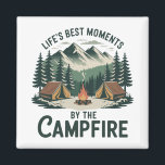 Campfire Moments Fridge Magnet<br><div class="desc">Bring the outdoors indoors with the Campfire Moments Fridge Magnet, a campfire scene magnet and mountain camping fridge decor piece. This rustic adventure magnet features a cozy campfire scene printed on durable vinyl, making it the perfect camper cabin fridge accessory or forest camping gear magnet. Its retro nature vinyl decal...</div>