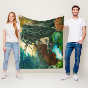 Campfire Mountain Man Adirondacks Winslow Homer  Fleece Blanket