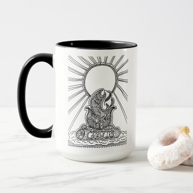 Campfire Mug Art par Elizabeth Sampson (Avec donut)