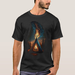 Campfire Nature Adventure Glamping Night Camping T T-Shirt