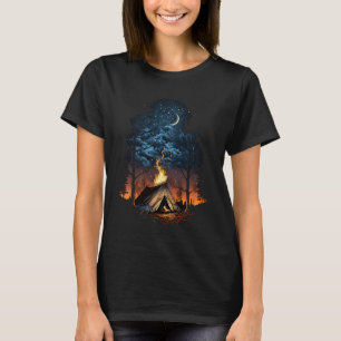 Campfire Nature Adventure Glamping Night Camping T T-Shirt