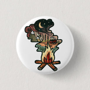 Campfire Night Adventure 1 Inch Round Button