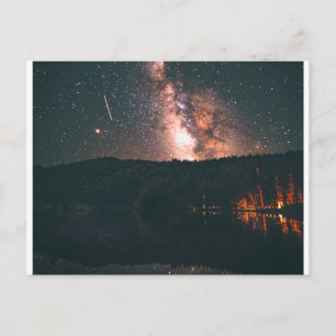 campfire night sky postcard