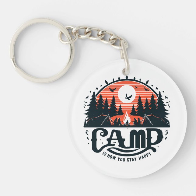Campfire Nights Amid Pine Forests Keychain (Front)