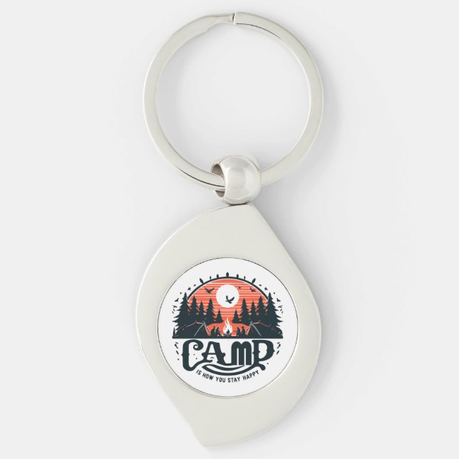 Campfire Nights Amid Pine Forests Keychain (Front)