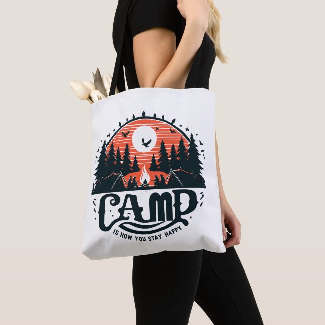 Campfire Nights Amid Pine Forests Tote Bag (Close Up)