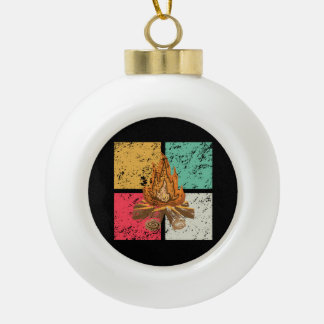 Campfire Retro Vintage Ceramic Ball Christmas Ornament