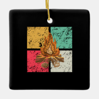 Campfire Retro Vintage Ceramic Ornament