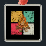 Campfire Retro Vintage Metal Ornament<br><div class="desc">Campfire retro vintage design for a camper who plans his nearest camping trip.</div>