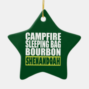 Campfire Sleeping Bag Bourbon Shenandoah Ceramic Ornament