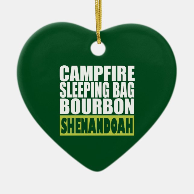 Campfire Sleeping Bag Bourbon Shenandoah Ceramic Ornament (Front)