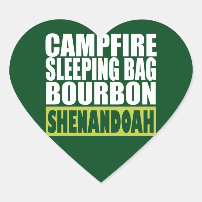 Campfire Sleeping Bag Bourbon Shenandoah Heart Sticker (Front)
