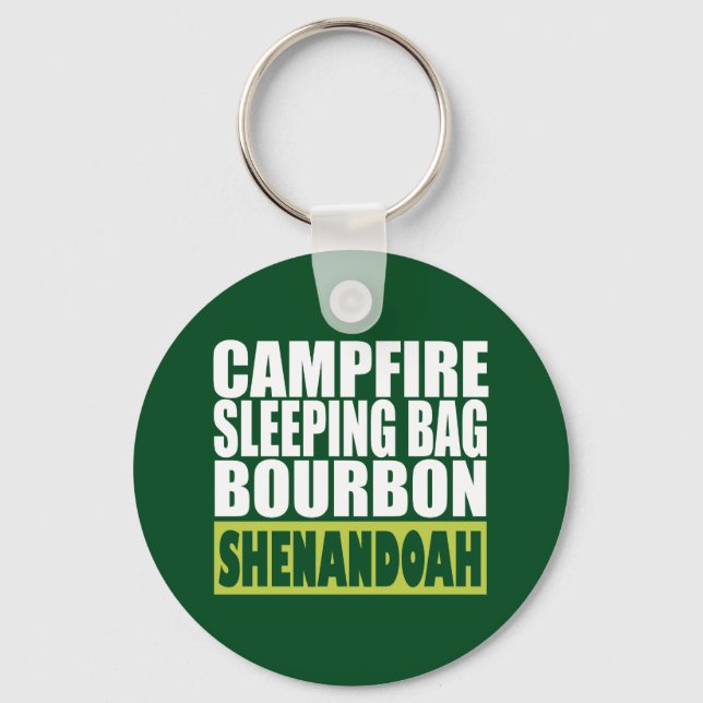 Campfire Sleeping Bag Bourbon Shenandoah Keychain (Front)