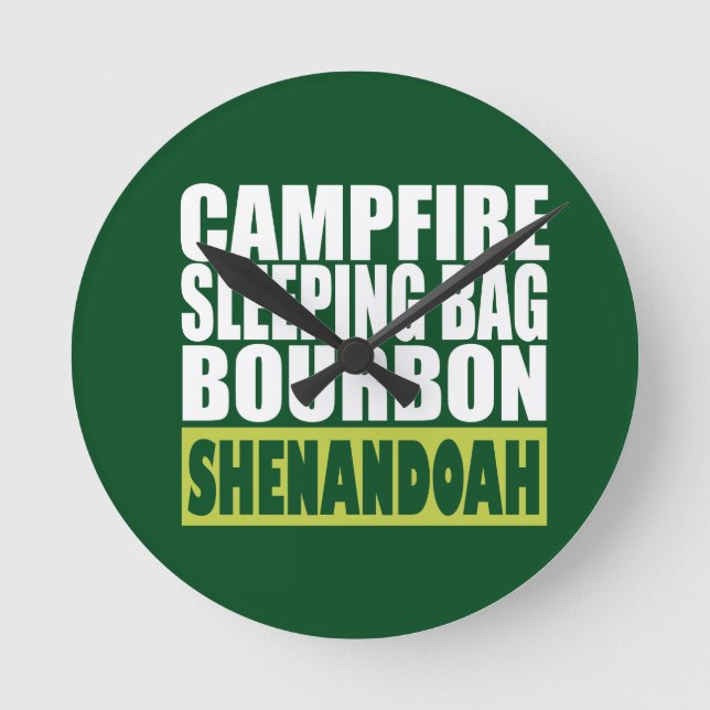 Campfire Sleeping Bag Bourbon Shenandoah Round Clock (Front)
