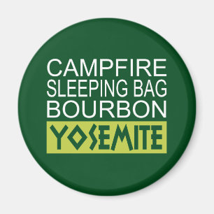 Campfire Sleeping Bag Bourbon Yosemite Magnet