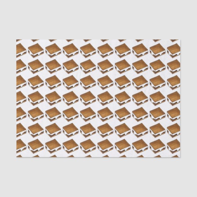 Campfire Smore S'mores Marshmallows Tissue Paper (Front)