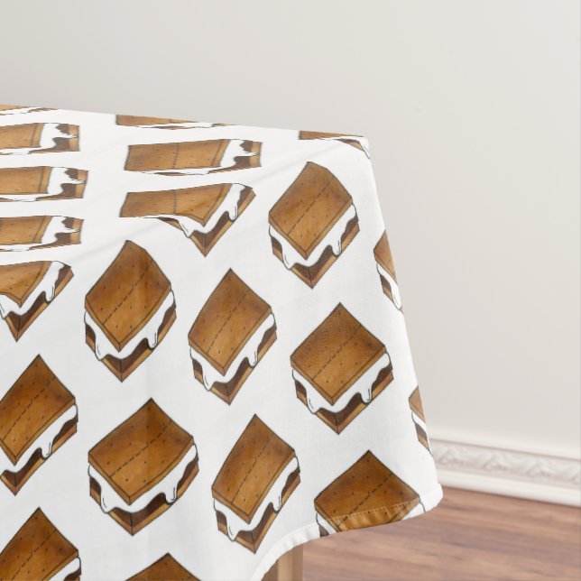 Campfire S'mores Chocolate Marshmallow Smore Tablecloth (In Situ)