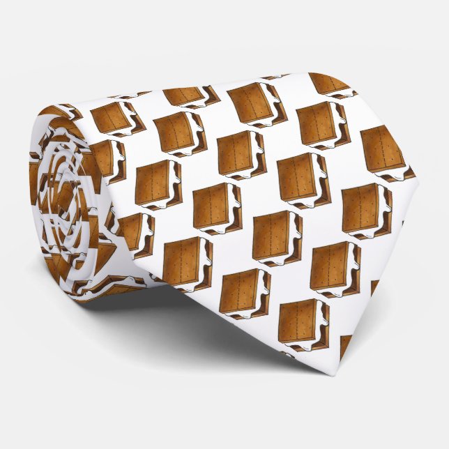 Campfire S'mores Chocolate Smore Camp Food Tie (Rolled)