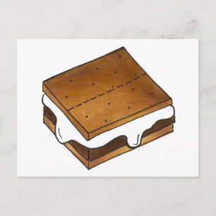 Campfire S'mores Chocolate Smore Camping Foodie Postcard