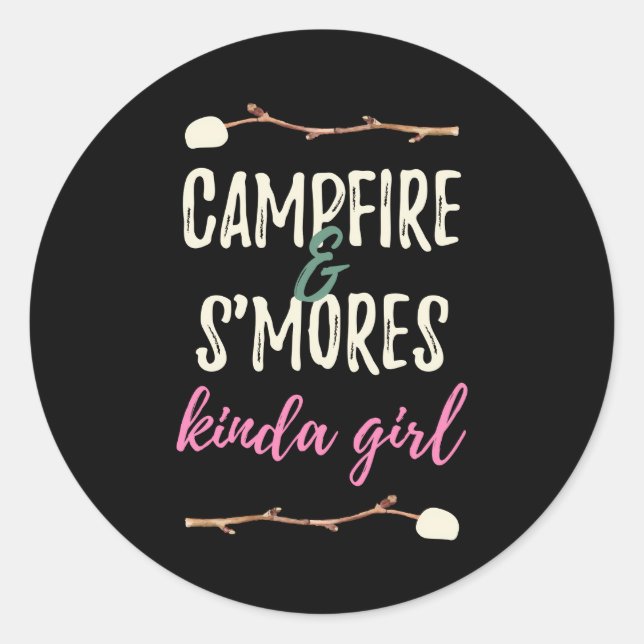 Campfire S'Mores Kinda Camper Food Classic Round Sticker (Front)
