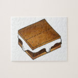 Campfire Smores Marshmallow Camp Smore Puzzle<br><div class="desc">Features an original marker illustration of a delicious campfire s'mores treat made with graham crackers,  milk chocolate,  and toasted marshmallows.</div>