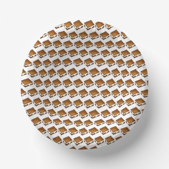 Campfire S'mores Marshmallow Smores Birthday Party Paper Plate (Front)
