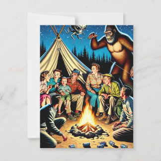 Campfire Stories | Funny Retro Blank Postcard