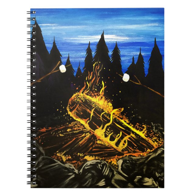 Campfire Sunset Wilderness Scene for Outdoor Notebook (Front)